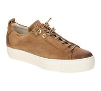 Paul Green Low-Top Sneaker Damen - Eva-Sohle, Elastische Schnürsenkel, Softes Leder Komfort - Büro & Freizeit Damenschuhe - Mittelbraun 34x