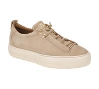 Paul Green Low-Top Sneaker Damen - Eva-Sohle, Elastische Schnürsenkel, Softes Leder Komfort - Büro & Freizeit Damenschuhe - Beige 16x