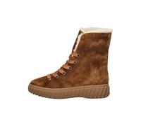 Schnürstiefelette PAUL GREEN "Paul Green Stiefelette Veloursleder", Damen, Gr. 38,5, braun, Veloursleder, Schuhe (19145015-38,5) braun