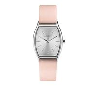 PAUL HEWITT Armbanduhr Damen Modern Edge Line Silver Sunray - Damen Uhr (Gold), Damenuhr mit Lederarmband (Nude), silbernes Ziffernblatt