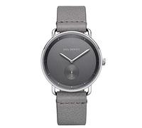 Paul Hewitt Armbanduhr Männer Edelstahl Breakwater Iron Grey - Herren Uhr Lederarmband (Grau), Silberne Herren Armbanduhr, graues Ziffernblatt