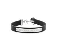 PAUL HEWITT Anker Armband Signum mit Koordinaten - Leder Armband (Schwarz) mit Anker Schmuck aus Edelstahl (Silber)