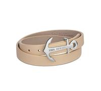 PAUL HEWITT Damen Wickelarmband North Bound aus Leder in Hazelnut und Anker aus Edelstahl in Silber Armband-Länge 37,5 cm