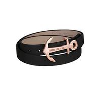 PAUL HEWITT Damen Wickelarmband North Bound aus Leder in Schwarz und Anker aus Edelstahl in Roségold Armband-Länge 42,5 cm