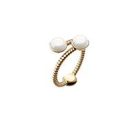 PAUL HEWITT Damenring Gold Rope Pearl - Damen Edelstahl Ring (vergoldet), Fingerring für Frauen mit Perle