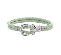 PAUL HEWITT Schäkel Armband Damen PHINITY - Leder Armband Frauen (Mint), Armband Damen mit Schäkel Verschluss aus Edelstahl (Silber)