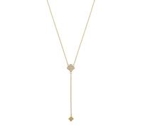 PAUL VALENTINE - Damen Halskette Edelstahl - Vergoldet/Golden - mit Zirkonia Stein - Kleeblatt Anhänger - PV-N0070