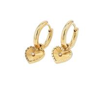 PAUL VALENTINE - Damen Ohrringe Edelstahl - Vergoldet/Golden - mit Zirkonia Stein - Herz Creole - PV-E0046