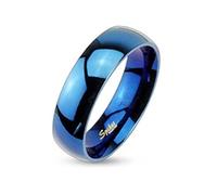Paula & Fritz® Ring aus Edelstahl Chirurgenstahl 316L Band Ring Blau glänzend ...