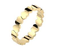 Paula & Fritz® Ring Damen Motiv-Ring Herz-en Gold 316L Chirurgenstahl Größe 62 (19,7) 4-mm breit Damen-Ring Herren-Ring Partner-Ring Verlobungsring