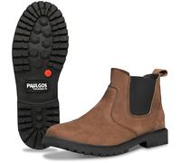 PAULGOS Herren Chelsea Boots, Echtes Leder Stiefeletten Größe 45, dunkelbraun