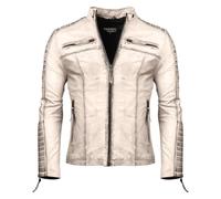 PAULGOS Herren Lederjacke Echtes Leder Jacke Echtleder Übergangsjacke Fashion in 5 Farben Gr. S-7XL Design 1 (DE/NL/SE/PL, Alphanumerisch, 6XL, Regular, Regular, Beige)