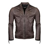 PAULGOS Herren Lederjacke Echtes Leder Jacke Echtleder Übergangsjacke Fashion in 5 Farben Gr. S-7XL Design 1 (as3, alpha, 4x_l, regular, regular, Braun)