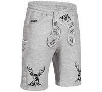 PAULGOS Herren Trachten Jogginghose, Optik Trachten Lederhose, Kurz in 3 Farben Gr.S-3XL JOK4 (5XL, Hellgrau)