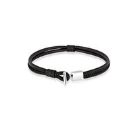 Paulo Fanello Herren-Armband Leder 925 Silber 20 cm