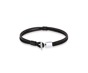 Paulo Fanello Herren-Armband Leder 925 Silber 20 cm