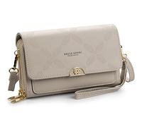 PAULO SERINI® Crossbody Tasche für Frauen - Handy Geldbörse Clutch Handtasche - Damen Wristlet Geldbörsen - Geburtstagsgeschenke für Frauen, Cool Grey, Einheitsgröße