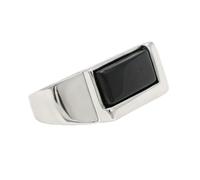 PAURO Herren Kissener Edelstein Siegelring | Personalisierter Edelstahl mit Stein Daumenringe, Minimalistischer Polierter Komfortsitz