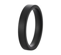 PAURO Herren und Damen Keramik 4MM Klassisch Matt Prozess Verlobung Hochzeit Band Ring Schwarz Größe 68 (21.6)