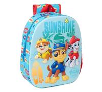 Paw Patrol 3D-Schulrucksack mit 3D-Design, anpassbar an den Wagen, ideal für Kinder verschiedener Altersgruppen, bequem und vielseitig, Qualität und Widerstandsfähigkeit, 27 x 10 x 33 cm, blau, M