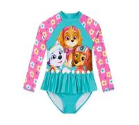 PAW PATROL Badeanzug | Skye Badeanzug Kinder Mädchen | Blumen Lange Ärmel Bademode | Schwimmkleidung Mädchen | Schwimmanzug Kinder | Blau 110