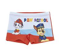 PAW PATROL Badeshorts für Jungen, Kinder Boxer-Badeanzug, Boxershorts Chase Marshall und Rubble Design, Badehose Jungen, Größe 6 Jahre - Rot