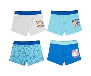 Paw Patrol - Boxershorts für Jungen Unterhose Unterwäsche Blau/Grau (4er Pack) (DE/NL/SE/PL, Numerisch, 122, 128, Regular, Blau/Grau)