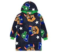 PAW PATROL Boys Oversized Blanket Hoodie | Kinder Mädchen jagen Polizei Rettung Tier Cartoon Grau Vuddie | Zwei Größen Fleece Green Cuffs Pullover