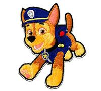 Paw Patrol Chase - Aufnäher, Bügelbild, Aufbügler, Applikationen, Patches, Flicken, zum aufbügeln, Größe: 7,2 x 5,6 cm