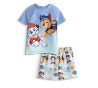 PAW PATROL Chase Marshall Jungen-Badeanzug, hellblau | 2-teiliger Badeanzug mit Ombré-Farbverlauf-Shirt und Shorts mit Motiv | Strandbekleidung mit elastischem Bund | Underwater Pups Merchandise