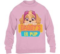 PAW PATROL - Daddy's Lil PUP Skye Geschenk Papa Kinder Pullover Sweatshirt 128 Light Pink