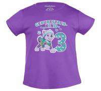 PAW PATROL - Geburtstagskind 3 Jahre Geburtstag Geschenk Everest Mädchen T-Shirt 128 Lila