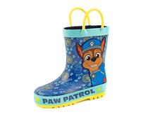 PAW PATROL Gummistiefel Jungen Kinder Kleinkinder | Chase Rescue Welpen Polizei Cop Gummistiefel | Blaugelbe wasserdichte Wanderschuhe