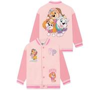 PAW PATROL Jacke Kinder, stylische Bomberjacke im Skye & Everest Design, Varsity Jacken Mädchen aus Baumwolle mit langen Ärmeln, Rosa 92