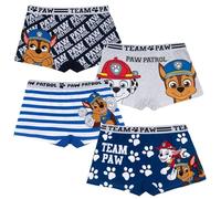 PAW PATROL Jungen 4 er Pack Boxershorts Unterhosen mit unterschiedlichen Motiven (Weiss-Blau, 116-128)