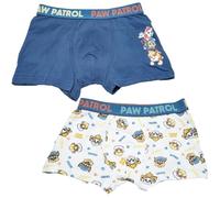 Paw Patrol Jungen Boxershorts 2er Pack - Kinder Unterhosen - Größen 98 bis 128 - Baumwolle & Elastan - Offiziell lizenziert, Bekleidungsgröße: 122/128, Farbe: Blau/Weiß