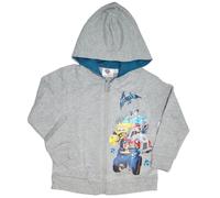 Paw Patrol Jungen Hoodie mit Reißverschluss - Kapuzenjacke mit Dino-Motiv & Chase - Offizielles Lizenzprodukt - Größe 98-104 - Grau, Farbe: Grau, Bekleidungsgröße: 98/104