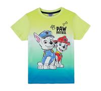Kurzarmshirt PAW PATROL "Paw Patrol", Jungen, Gr. 128, bunt (sunny life), Jersey, Obermaterial: 100% Baumwolle, Basic, regular fit hüftbedeckend, Rundhals, abgesteppte Kante, Shirts, mit großem Frontm