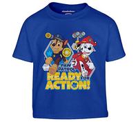 PAW PATROL Jungen Tshirt Ready for Action Chase und Marshall Kinder T-Shirt Junge 104 Blau