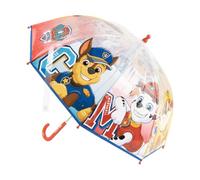PAW Patrol Kinder-Regenschirm für Jungen und Mädchen, transparenter Handschirm, 45 cm aus POE, robuste Glasfaserstruktur und gebogener Griff, ideal für Schule und Regentage