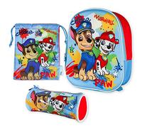 Paw Patrol Kindergartenrucksack Jungen 3D, Turnbeutel Kinder und Stiftebox Kinder Rucksack Kinder für Jungen und Mädchen | Schulmaterial Zurück Zur Schule Mit den Kindern