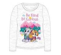 PAW Patrol Langarm- Shirt für Mädchen | 'Be Kind. Be Curious.' | Skye & Everest grau,104