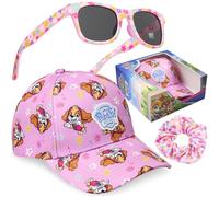 Paw Patrol Mädchen Basecap Sonnenbrille Kinder & Haargummi Set, Kappe mit UV400 Kindersonnenbrille, Geschenke für Mädchen (Rosa Paw Patrol)