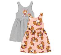 PAW PATROL Mädchen Kleid 2er Pack | Kinder Kleinkinder Grau Pink Skye Hubschrauber Welpe Ärmellose Sommerkleider | Merchandise für Zeichentrickserien