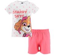 PAW PATROL Mädchen Pyjama kurzer Schlafanzug Skye Everest Schlafbekleidung, 100% Baumwolle, bequem, Kind, Gr. 98-122, (DE/NL/SE/PL, Numerisch, 104, Regular, Weiss-Coral)