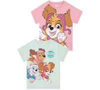 PAW PATROL Mädchen T-Shirt 2er-Pack, Sommer T-Shirts Für Mädchen, Set Mit 2 T-Shirts, Baumwoll-Kinderkleidung, Rosa 92