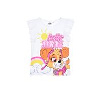 PAW PATROL Mädchen T-Shirt Shirt mit Skye Motiv Sommer (DE/NL/SE/PL, Numerisch, 110, Regular, Fuchsia) (DE/NL/SE/PL, Numerisch, 110, Regular, Weiss-Rosa)