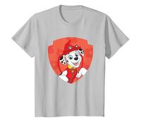 PAW Patrol Marshall Big Chest Shield Emblem T-Shirt, Kinder, Silber, 128