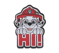Paw Patrol Marshall Hi! - Aufnäher, Bügelbild, Aufbügler, Applikationen, Patches, Flicken, zum aufbügeln, Größe: 6,7 x 4,7 cm