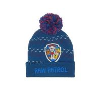PAW PATROL Mütze Kinder | Bommelmütze | kleine Geschenke für Jungen | Chase, Marshall, Rubble | Beanie | Strickmütze | Winter | Wintermütze (DE/NL/SE/PL, Numerisch, 52, Blau)